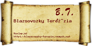 Blazsovszky Terézia névjegykártya