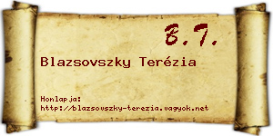 Blazsovszky Terézia névjegykártya